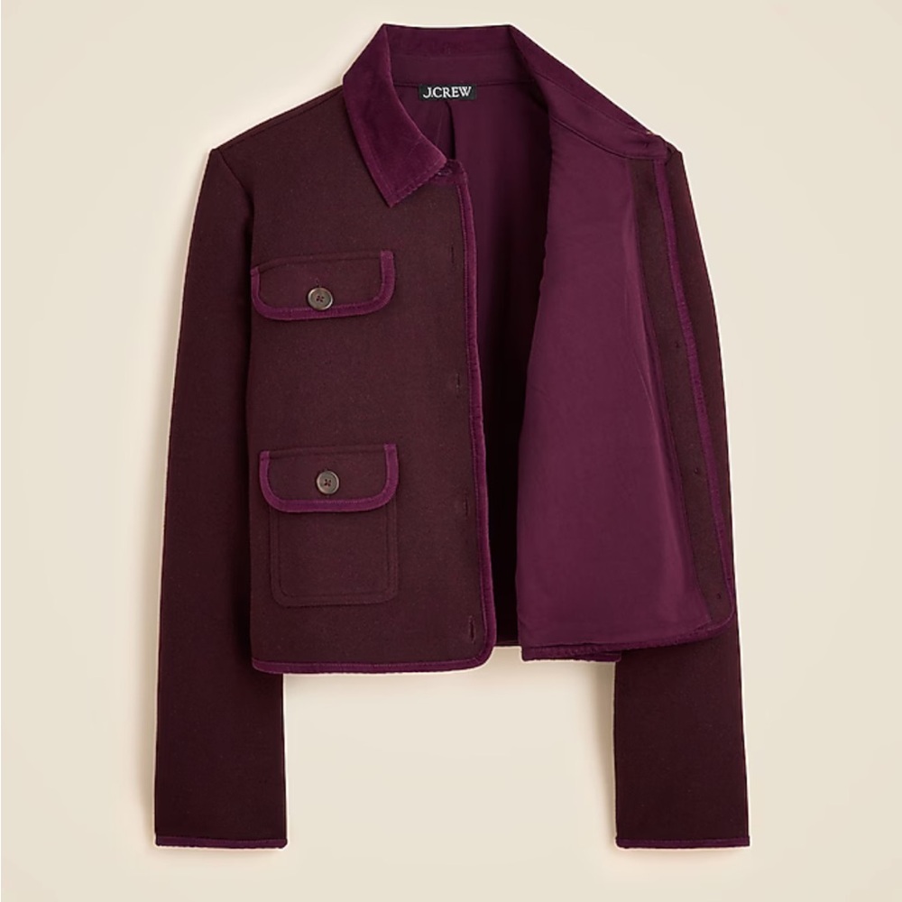 J. Crew Women's Oxblood Knit Jacket with Wool Blend - Picture 2 of 9